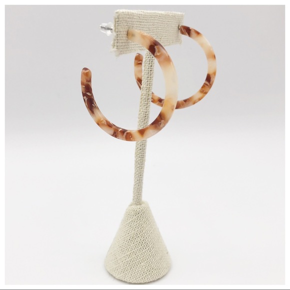 RESERVED 3 pairs TORTOISE HOOP EARRINGS - Picture 4 of 7